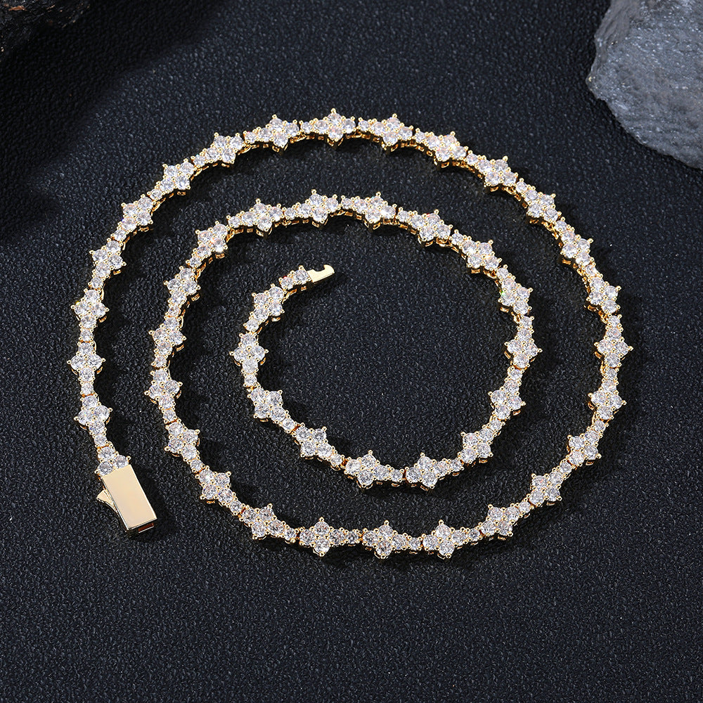 Unisex Geometric Cubic Zirconia Tennis Chain Necklace Bracelet product image