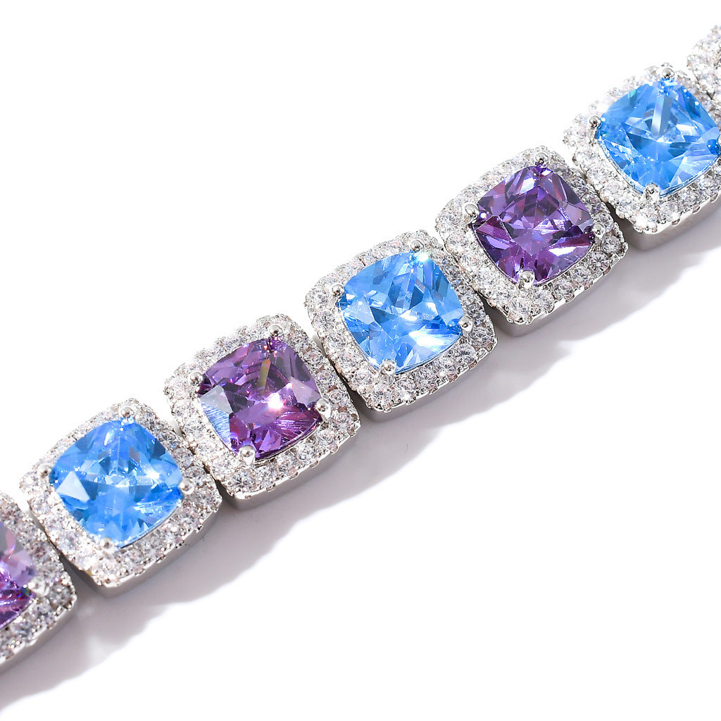 Hip Hop Light Luxury Iced Link Cubic Zirconia Bracelet for Men and Women