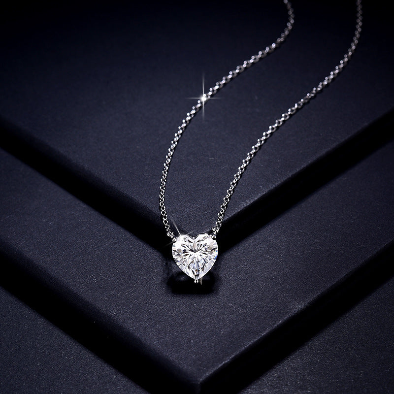 Heart Pendant Necklace for Women, Sparkling Crystal Heart Chain, Everyday Layering Jewelry product image