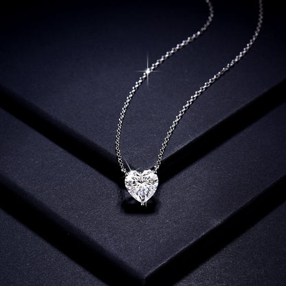 Heart Pendant Necklace for Women, Sparkling Crystal Heart Chain, Everyday Layering Jewelry