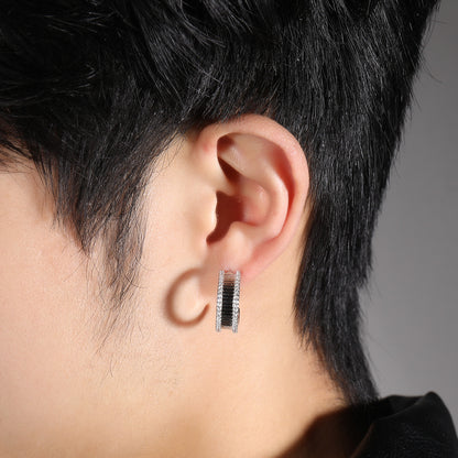 Unisex Cubic Zirconia Hoop Earrings in Gold or Silver Tone - Trendy Hip Hop Statement Earrings