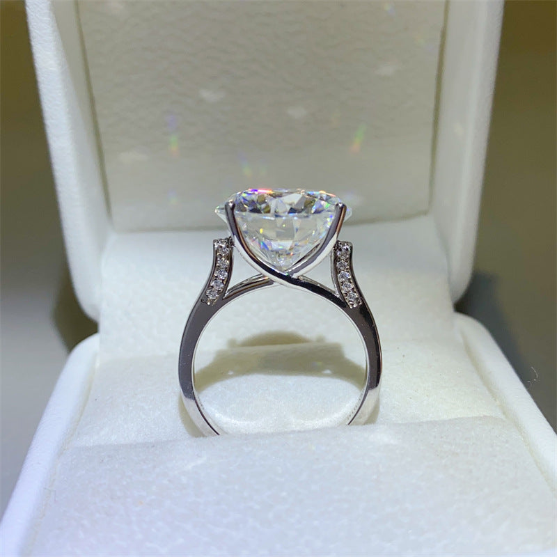 VVS1 Moissanite Solitaire Ring for Women, Round Cut Engagement Ring, 1 to 10 Carat Statement Promise Ring product image