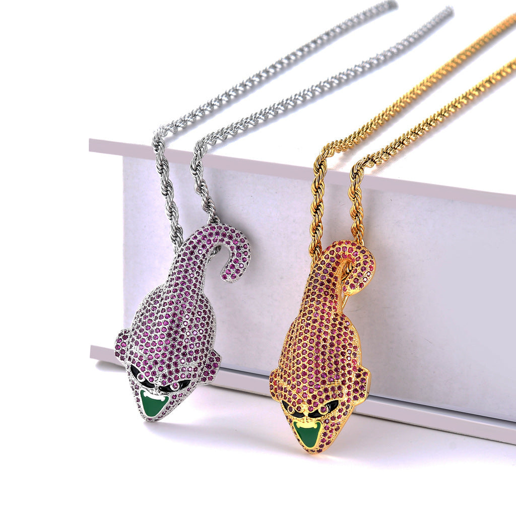 Hip Hop Dragon Cubic Zirconia Pendant Necklace for Men and Women
