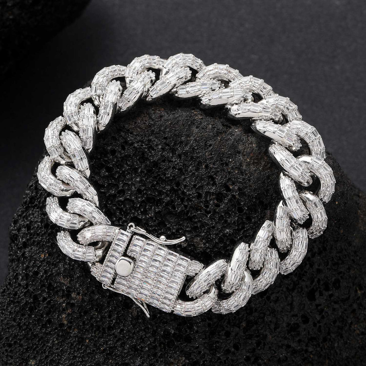Hip Hop Light Luxury Cuban Link Bubble Cubic Zirconia Necklace for Men product image