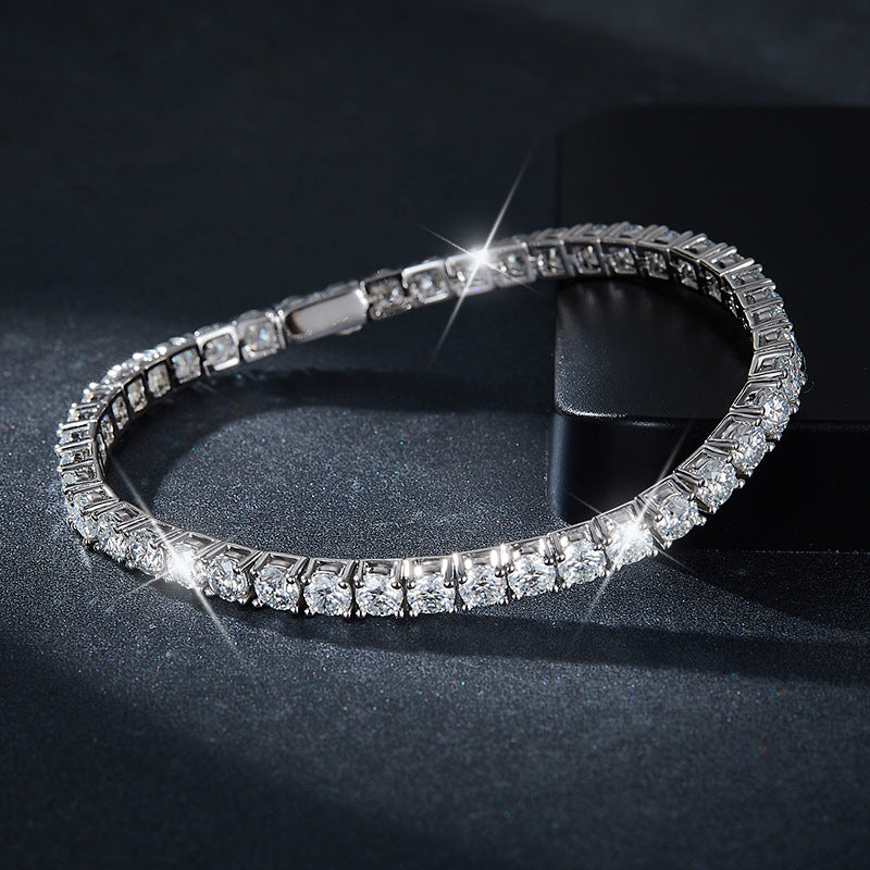 Classic Four-Prong VVS Moissanite Tennis Bracelet in 925 Silver product image