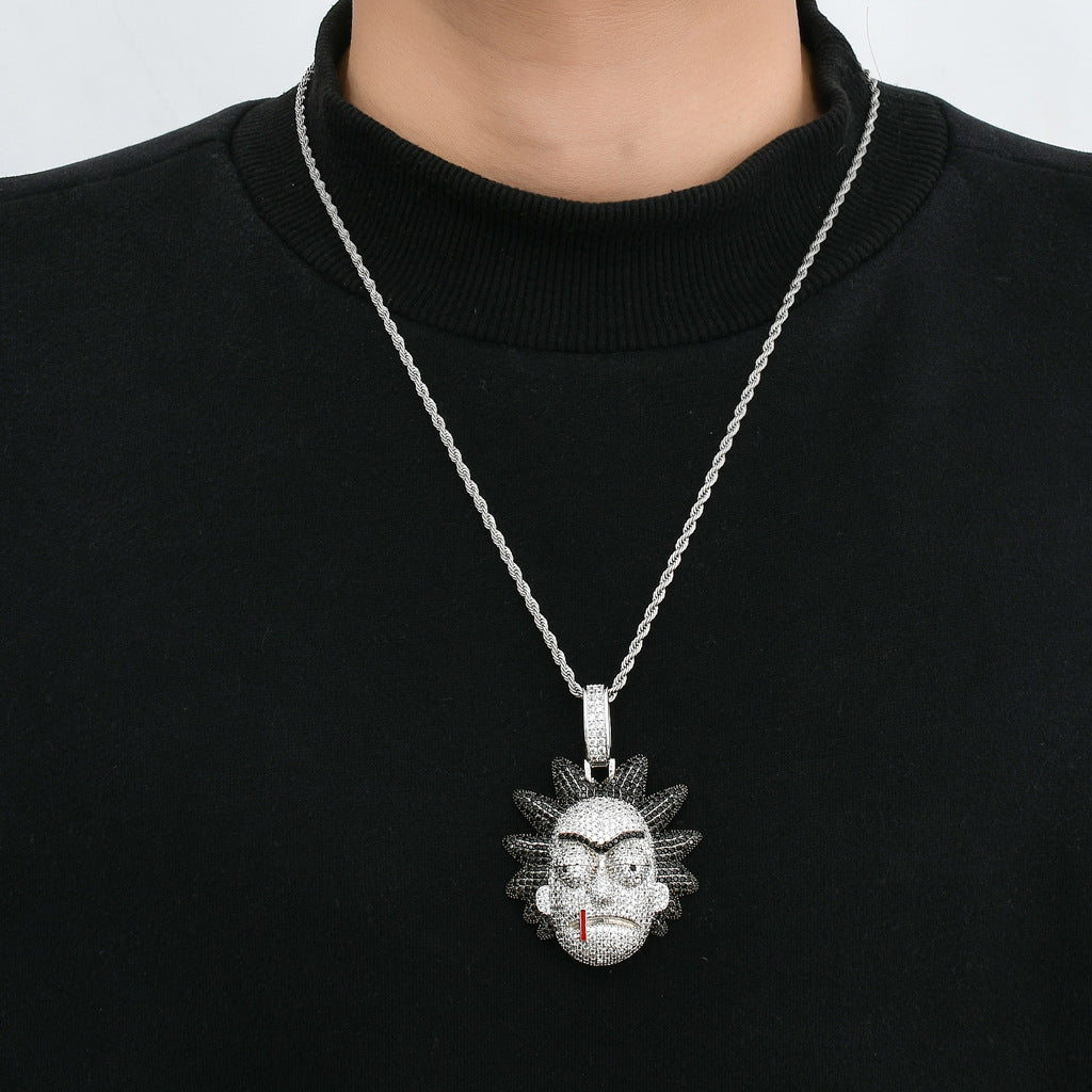 Hip Hop Fashion Cubic Zirconia Pendant Necklace for Men and Women