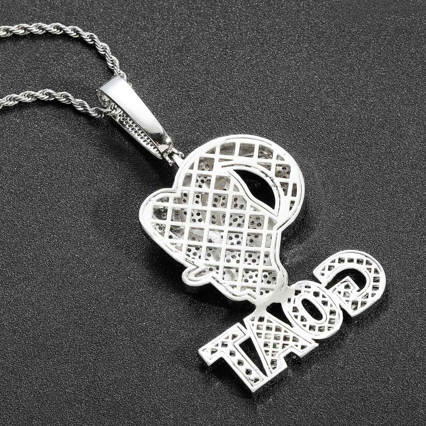 Hip Hop Letter Cubic Zirconia Pendant Necklace for Men and Women