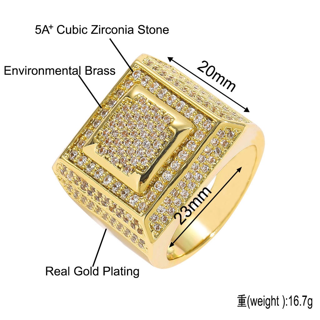 Hip Hop Light Luxury Cross Cubic Zirconia Pendant Necklace for Men