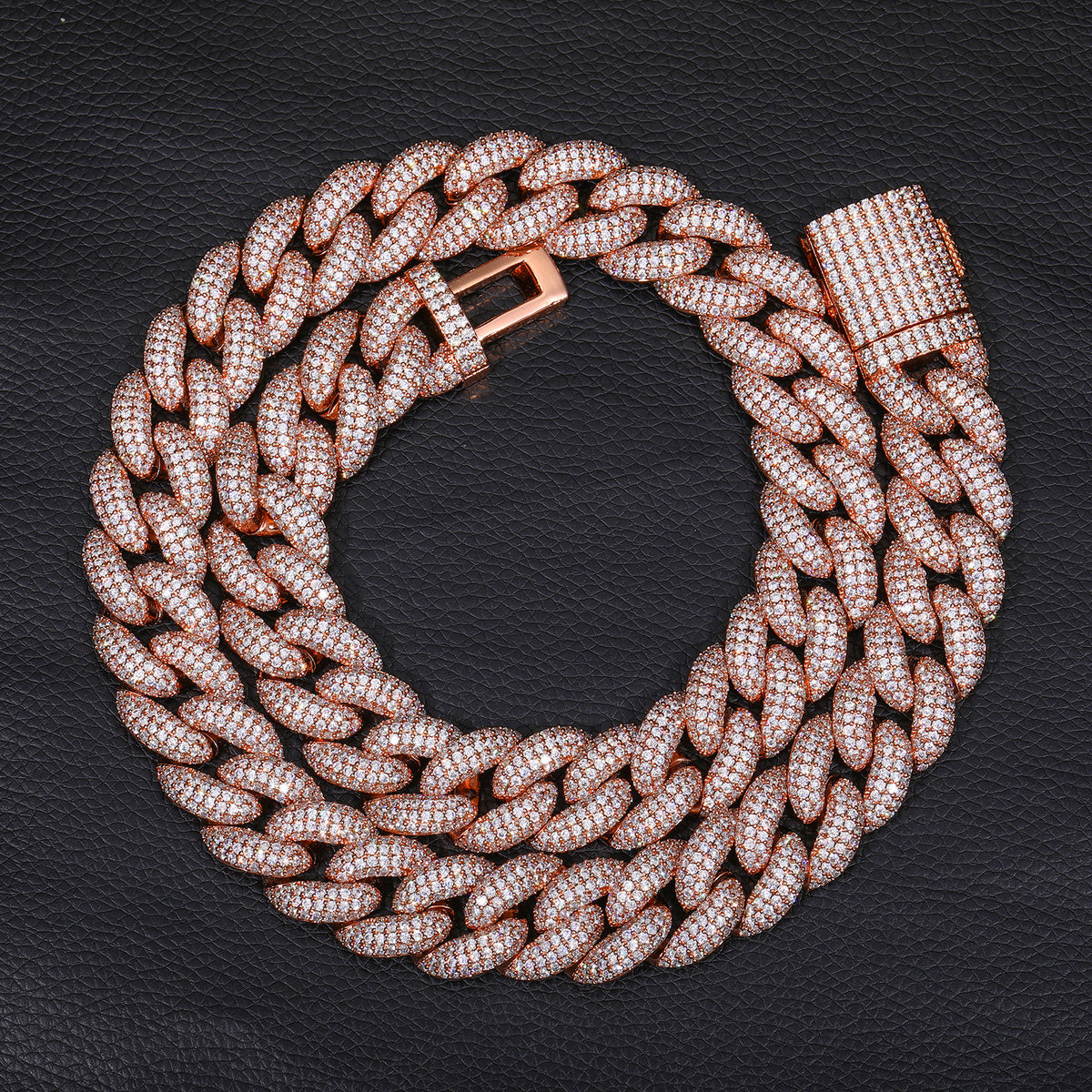 Iced Out Cuban Link Chain Necklace Bracelet Set for Women Men, Round Cubic Zirconia Geometric Hip Hop Jewelry product image