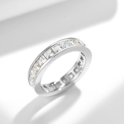 Princess Cut Moissanite Ring, S925 18K Gold-Plated Unisex Wedding Promise Ring