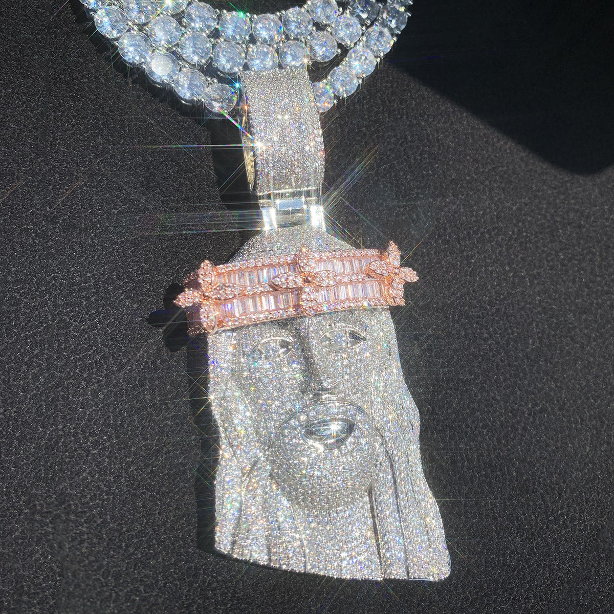 Iced Out Pharaoh Pendant Necklace for Men product image
