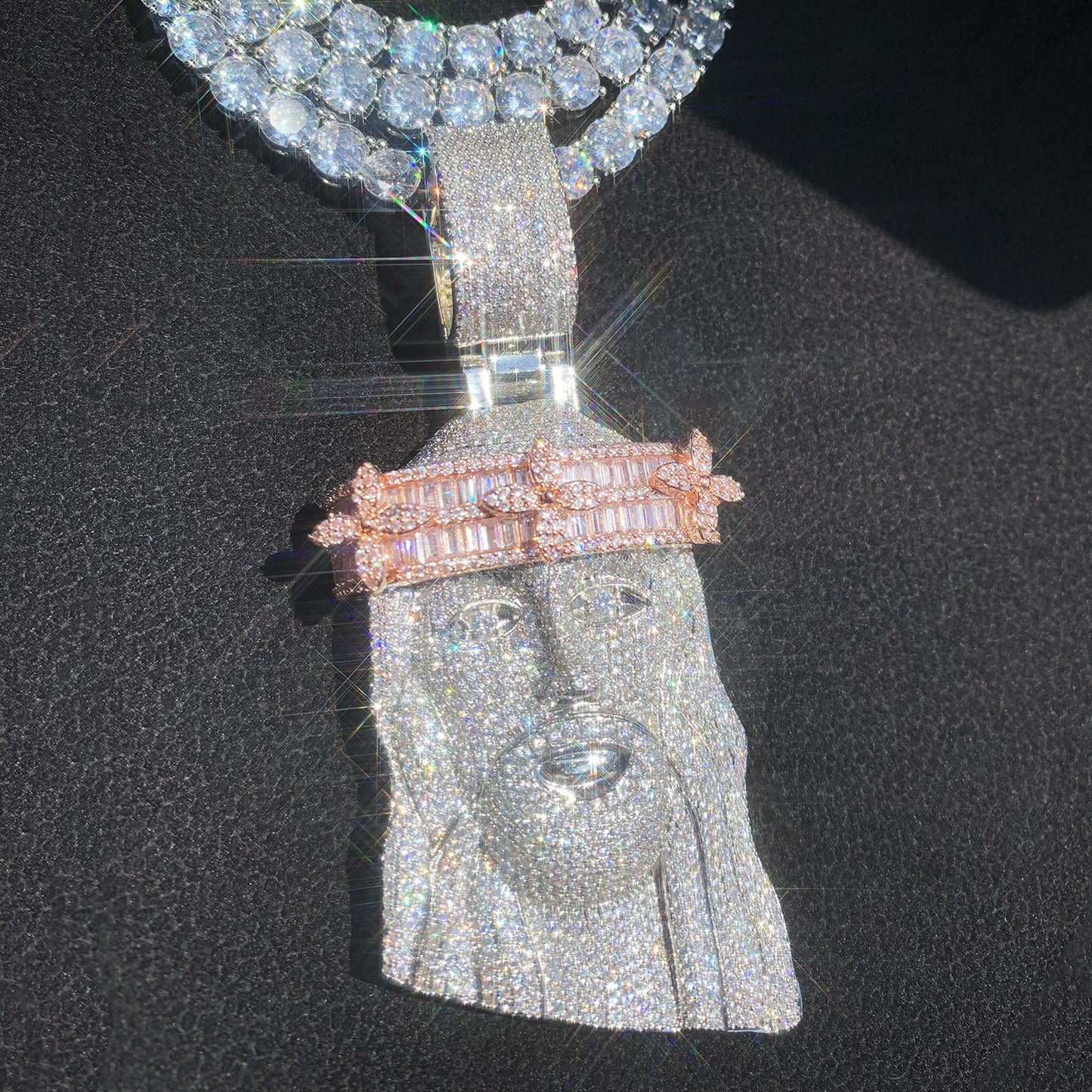 Iced Out Pharaoh Pendant Necklace for Men