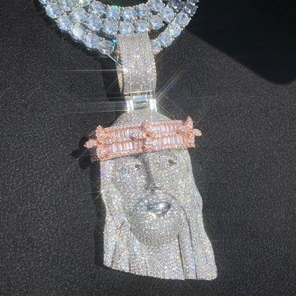 Iced Out Pharaoh Pendant Necklace for Men