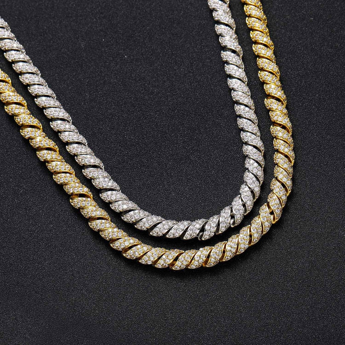 Hip Hop Punk Cuban Link Cubic Zirconia Bracelet for Men