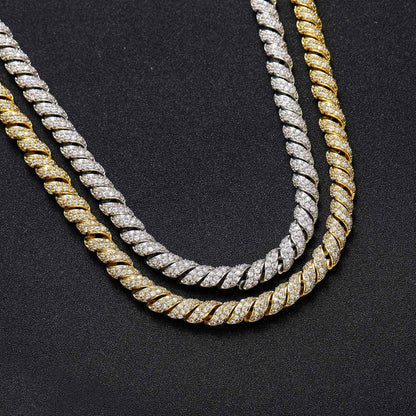 Hip Hop Punk Cuban Link Cubic Zirconia Bracelet for Men