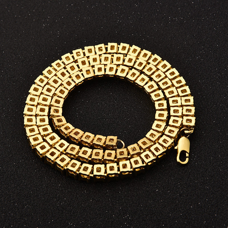 Hip Hop Tennis Chain Alloy Necklace for Men