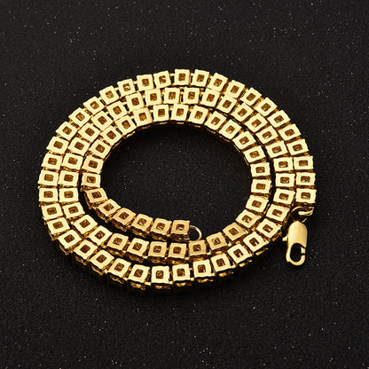 Hip Hop Tennis Chain Alloy Necklace for Men
