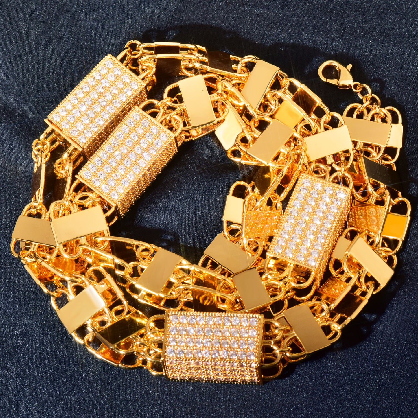 Iced Out Padlock Chain Necklace