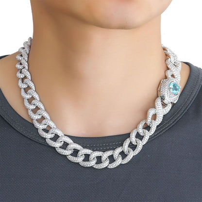 Hip Hop Vintage Cuban Link Cubic Zirconia Necklace for Men