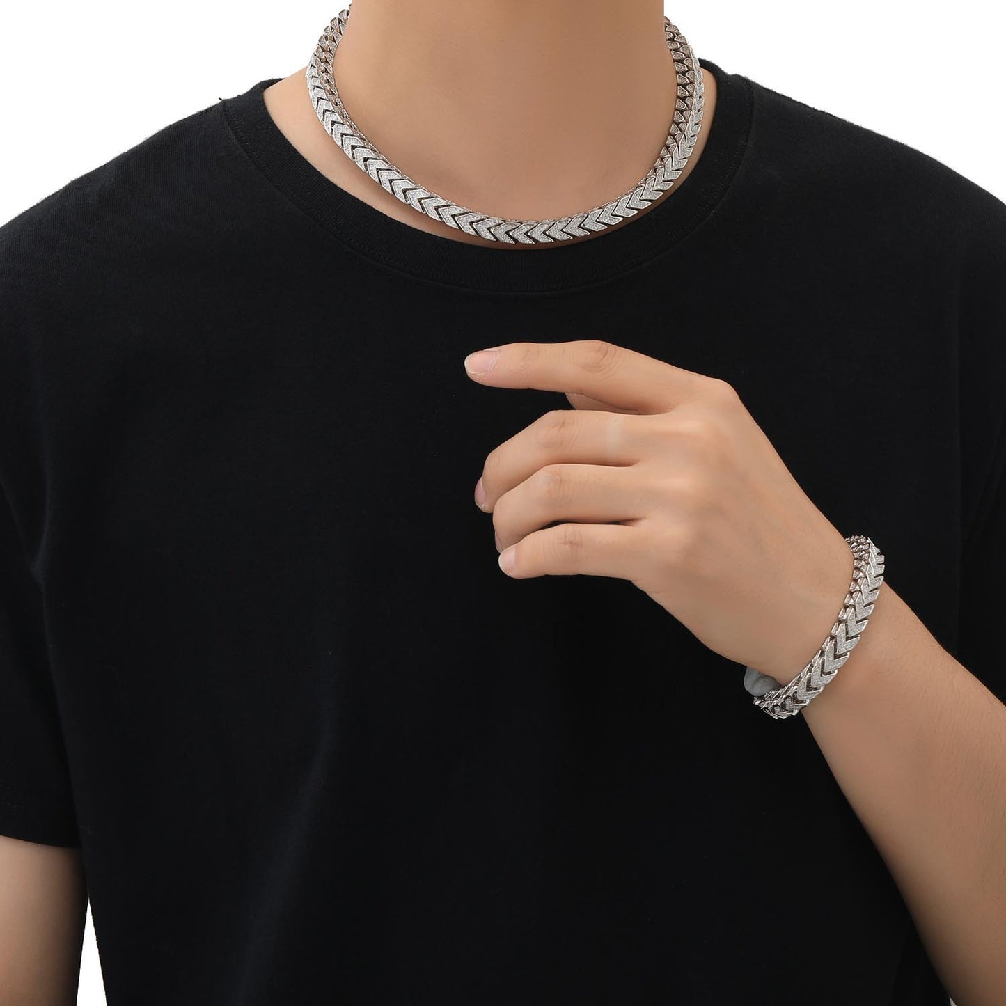 Hip Hop Vintage Cuban Link Bubble Copper Necklace for Men