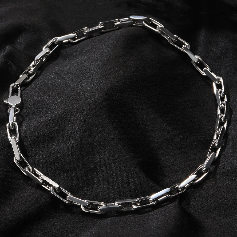 Minimalist Stainless Steel Geometric Chain Necklace for Women and Teen Girls