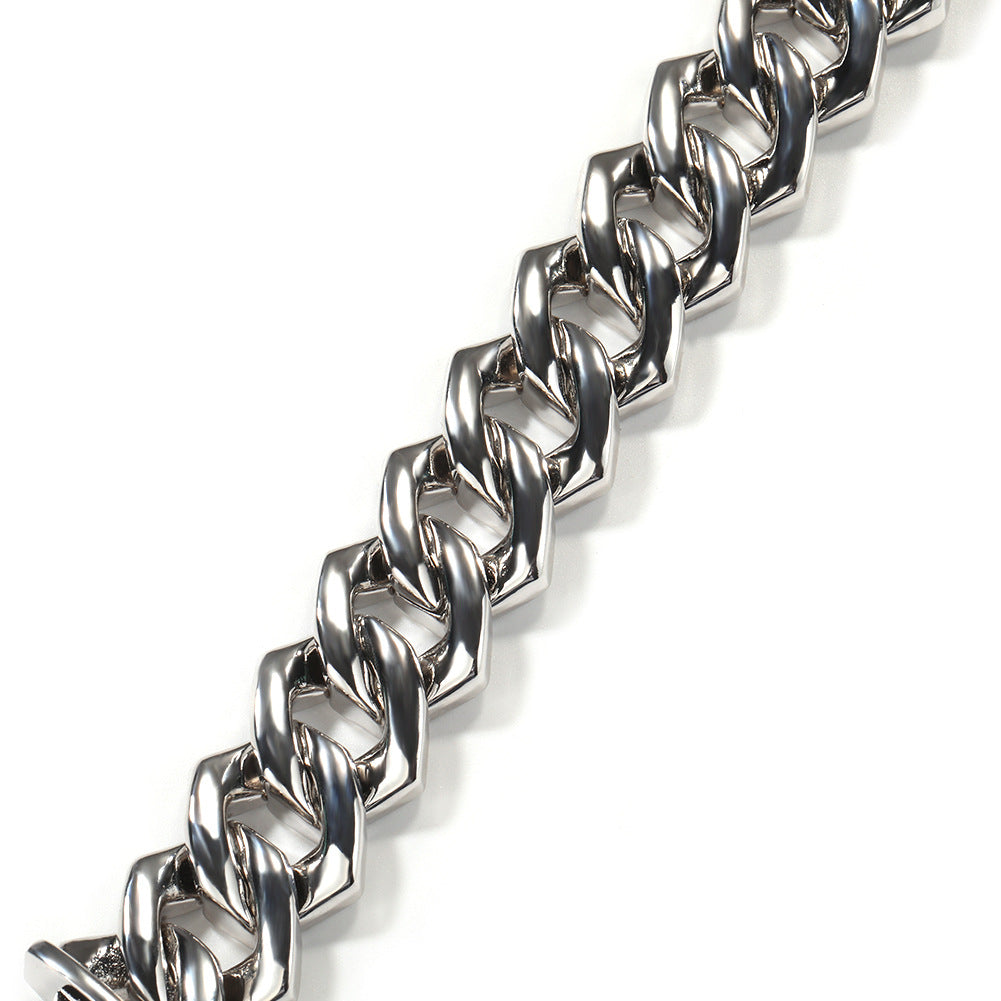 Iced Out Cuban Link Chain Bracelet for Women & Men - Gold Plated or Silver Plated Statement Bracelet, 7 Inch / 8 Inch