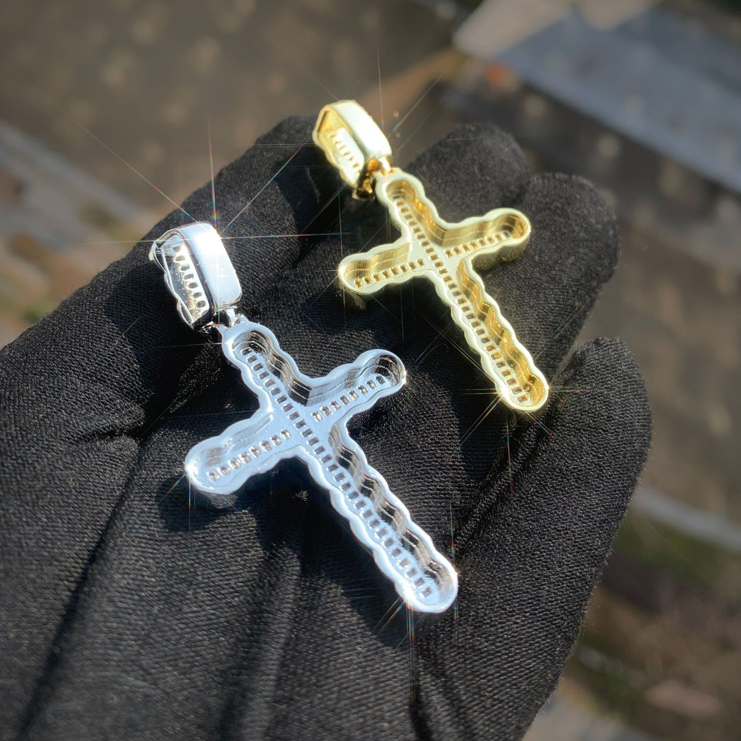 Iced Out Cross Pendant Necklace for Men Unisex Hip Hop Statement