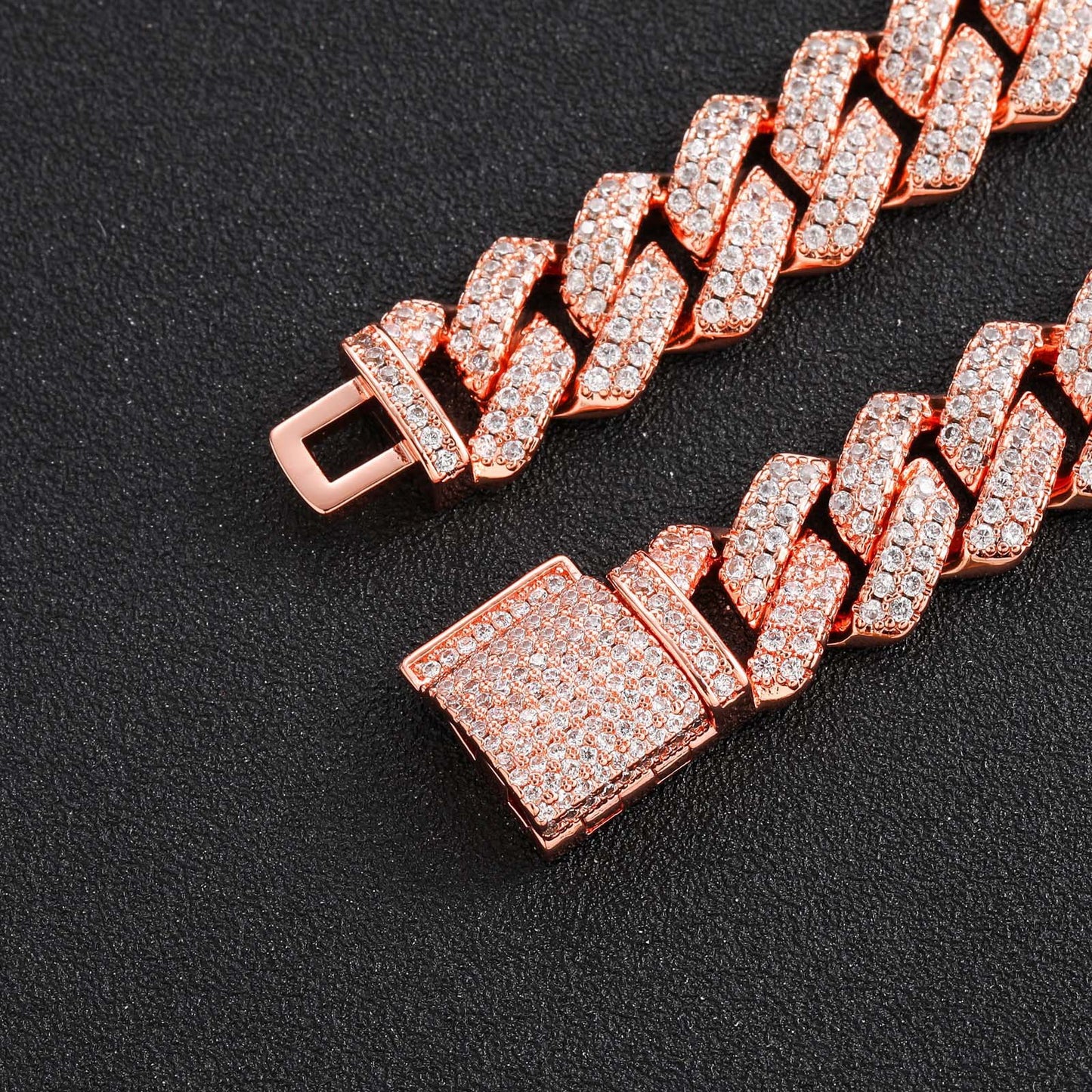 Hip Hop Diamond Shape Cuban Link Cubic Zirconia Necklace for Men