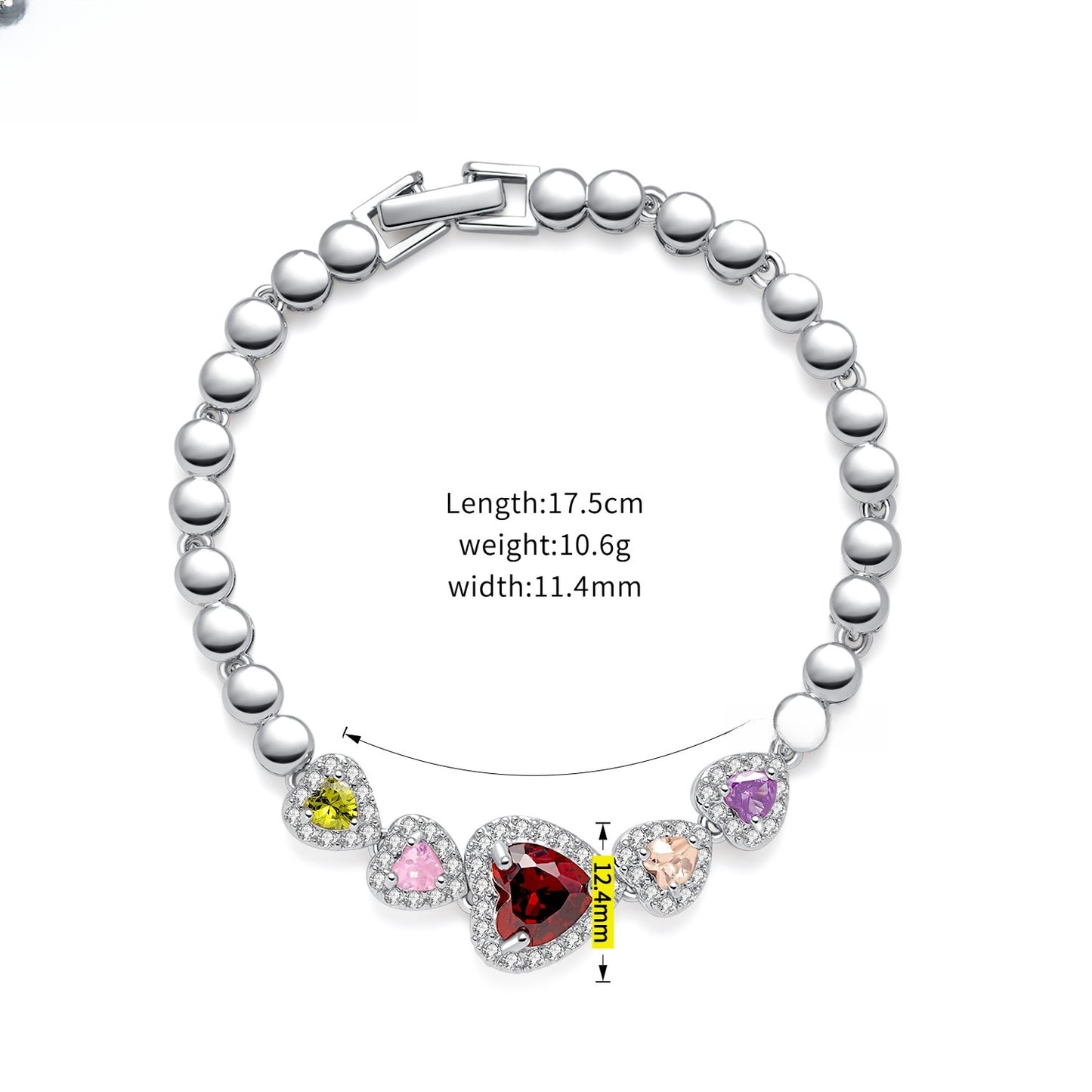 Heart Tennis Bracelet for Women Romantic Gift