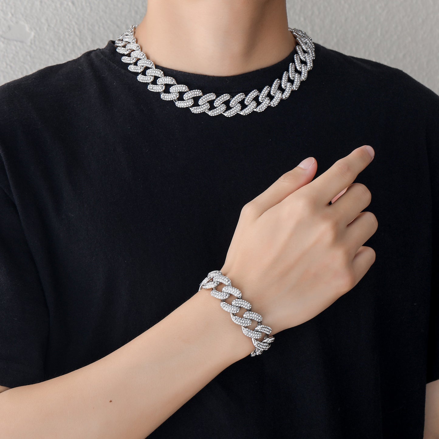 Hip Hop Cuban Link Alloy Bracelet for Men