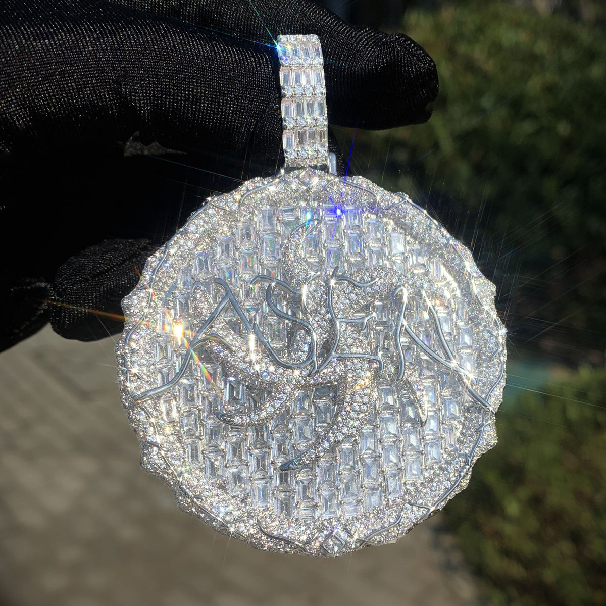 Iced Out Sun Pendant Necklace for Men product image