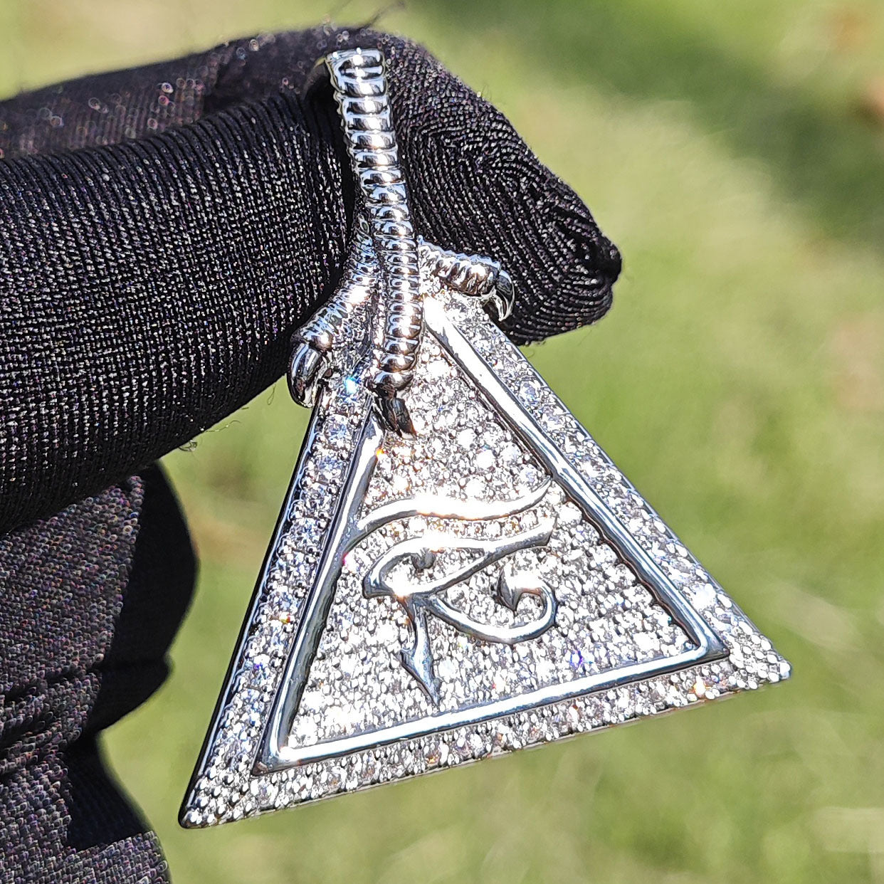Iced Triangle Pendant Necklace