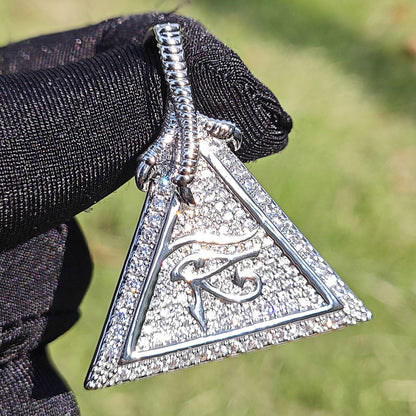 Iced Triangle Pendant Necklace