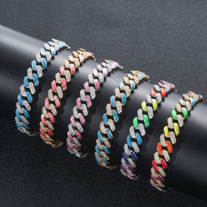 Hip Hop Cuban Link Cubic Zirconia Bracelet for Men