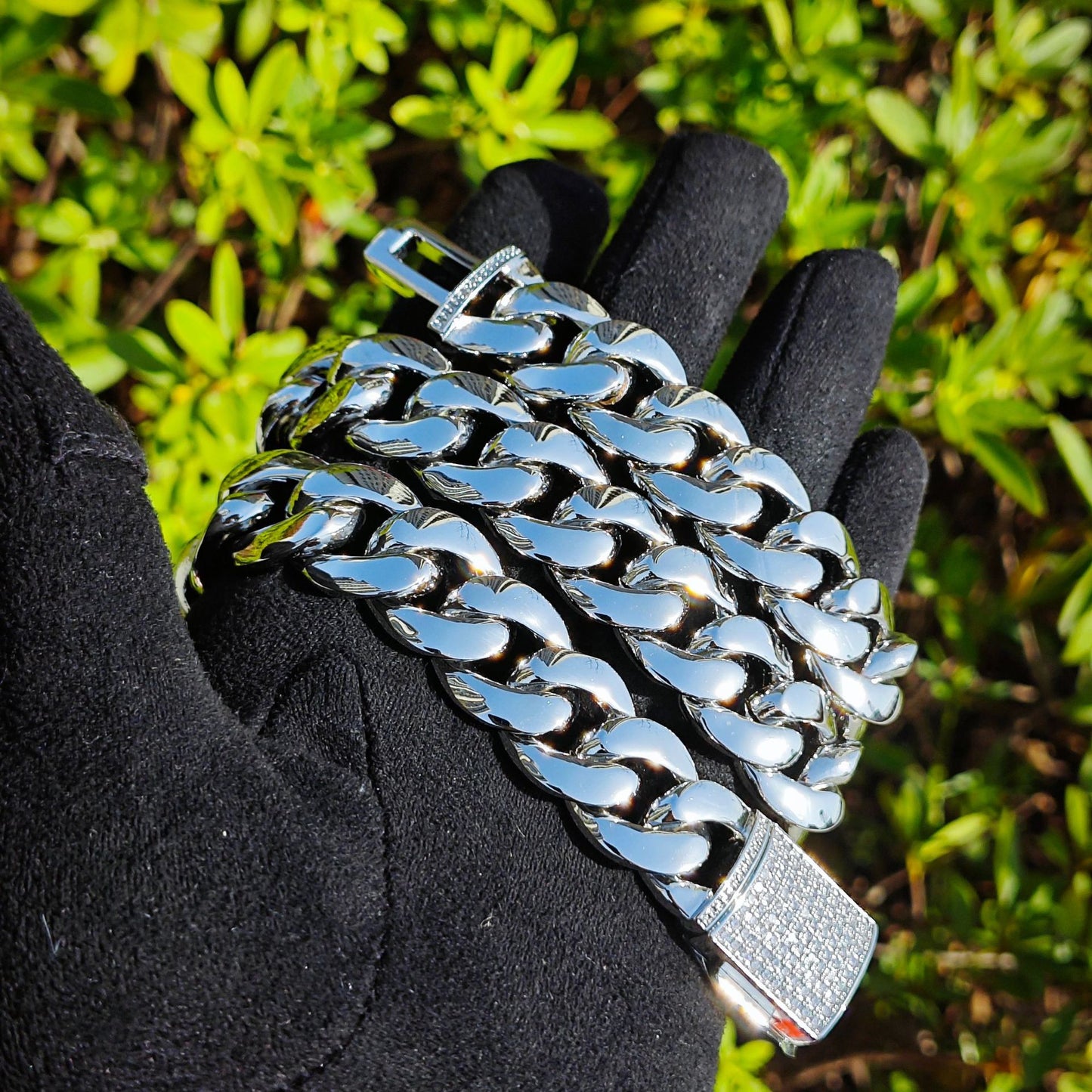 Iced Out Cuban Link Chain Necklace Unisex Hip Hop Statement Jewelry