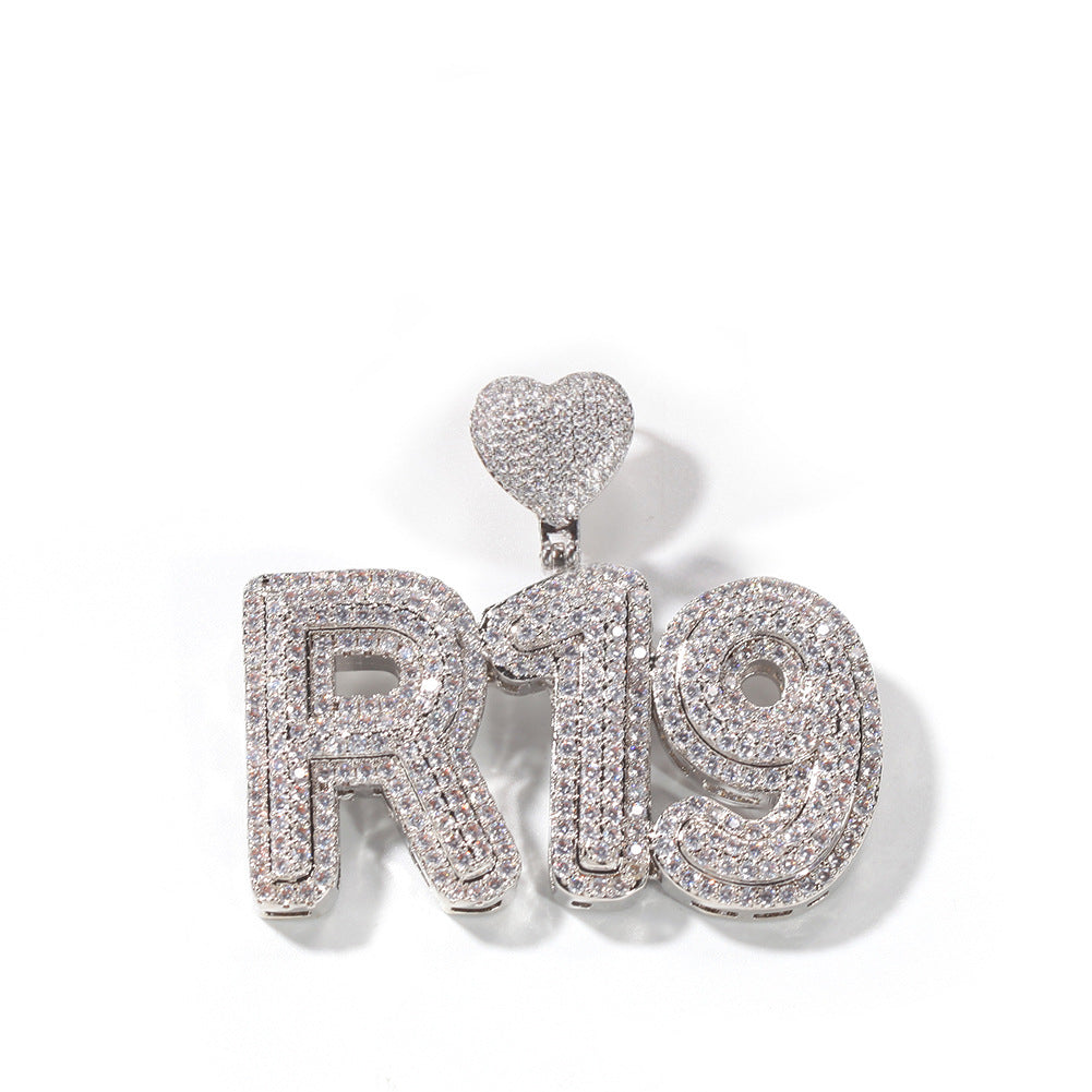 Custom Iced Letter Name Pendant Necklace for Women – Gold or Silver Plated Hip Hop Chain, Personalized Cubic Zirconia Statement Necklace