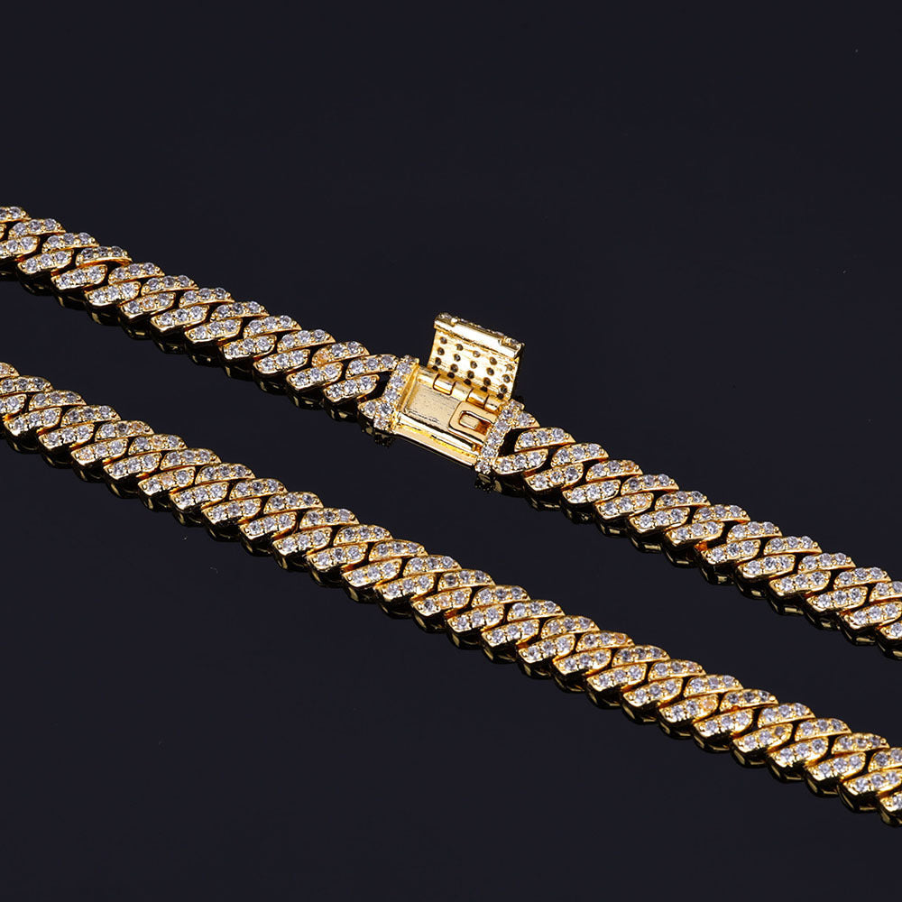 6 mm Single-Row Iced Cuban Copper Necklace or Bracelet with Cubic Zirconia - CHA286 product image