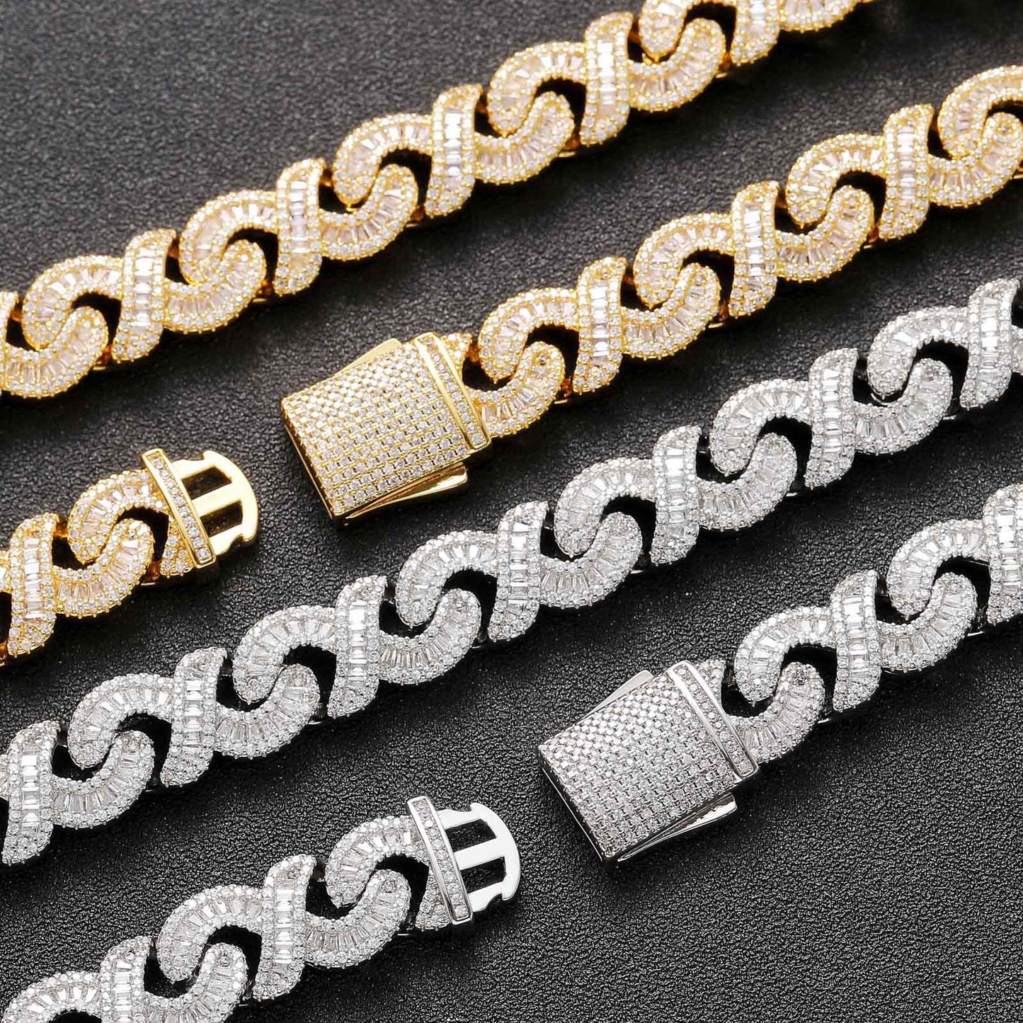 Hip Hop Light Luxury Cuban Link Cubic Zirconia Bracelet for Men