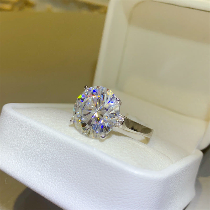 VVS1 Moissanite Solitaire Ring for Women, Round Cut Engagement Ring, 1 to 10 Carat Statement Promise Ring product image
