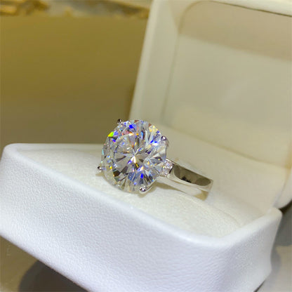 VVS1 Moissanite Solitaire Ring for Women, Round Cut Engagement Ring, 1 to 10 Carat Statement Promise Ring