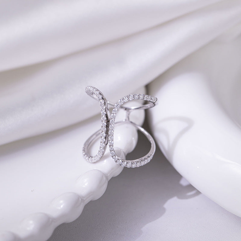 VVS Moissanite Butterfly Ring, 18K Gold Plated Open Pavé Ring for Women product image