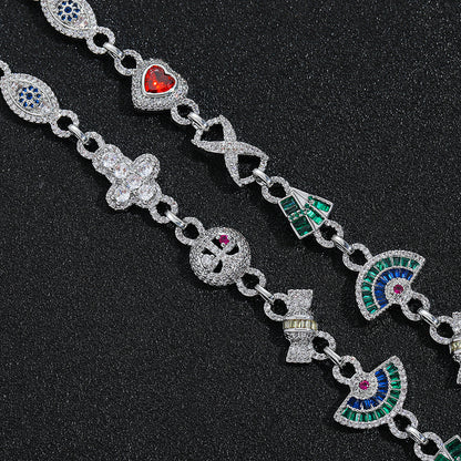 Light Luxury Cross Heart Cubic Zirconia Necklace for Men