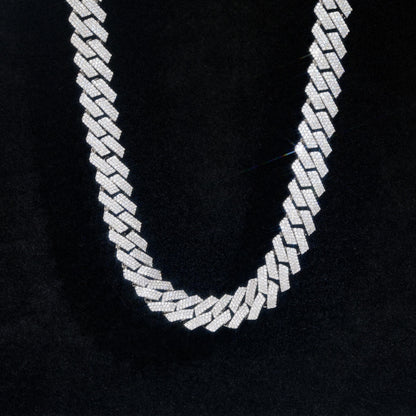 12mm Iced Out Cuban Link Chain Bracelet Necklace, Cubic Zirconia Hip Hop Unisex