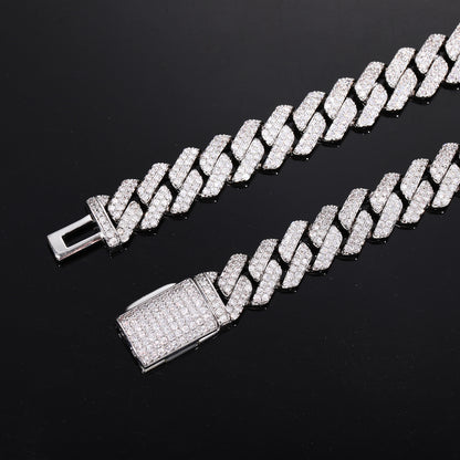 Iced Out Cuban Link Bracelet 10MM Unisex Copper Cubic Zirconia Hip Hop Chain Bracelet