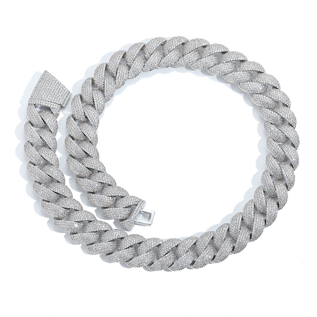 Hip Hop Cuban Link Bubble Cubic Zirconia Necklace for Men