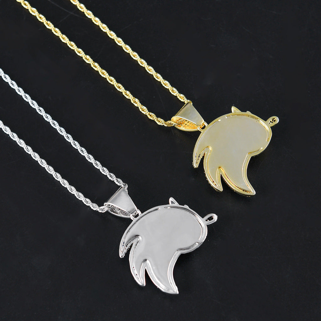 Hip Hop Fashion Cubic Zirconia Pendant Necklace for Men and Women