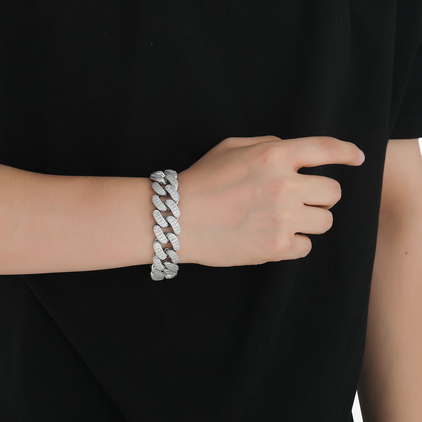 Hip Hop Cuban Link Copper Bracelet for Men