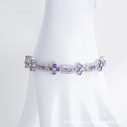 Floral Link Bracelet for Women Gift