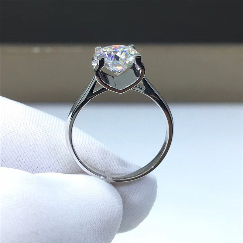 Moissanite Solitaire Ring Polished Four-Prong Statement Engagement Style Ring product image