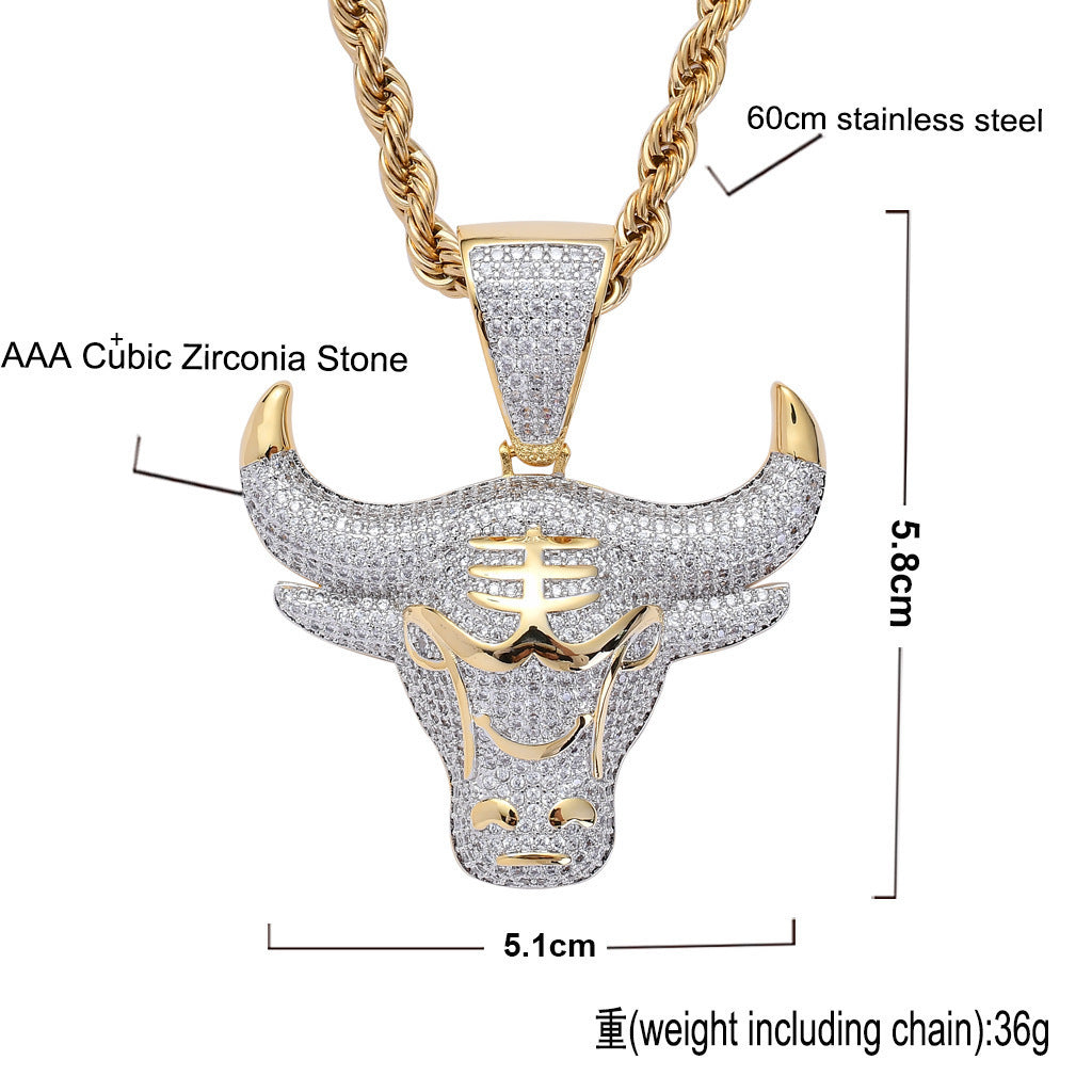 Hip Hop Fashion Cubic Zirconia Pendant Necklace for Men and Women